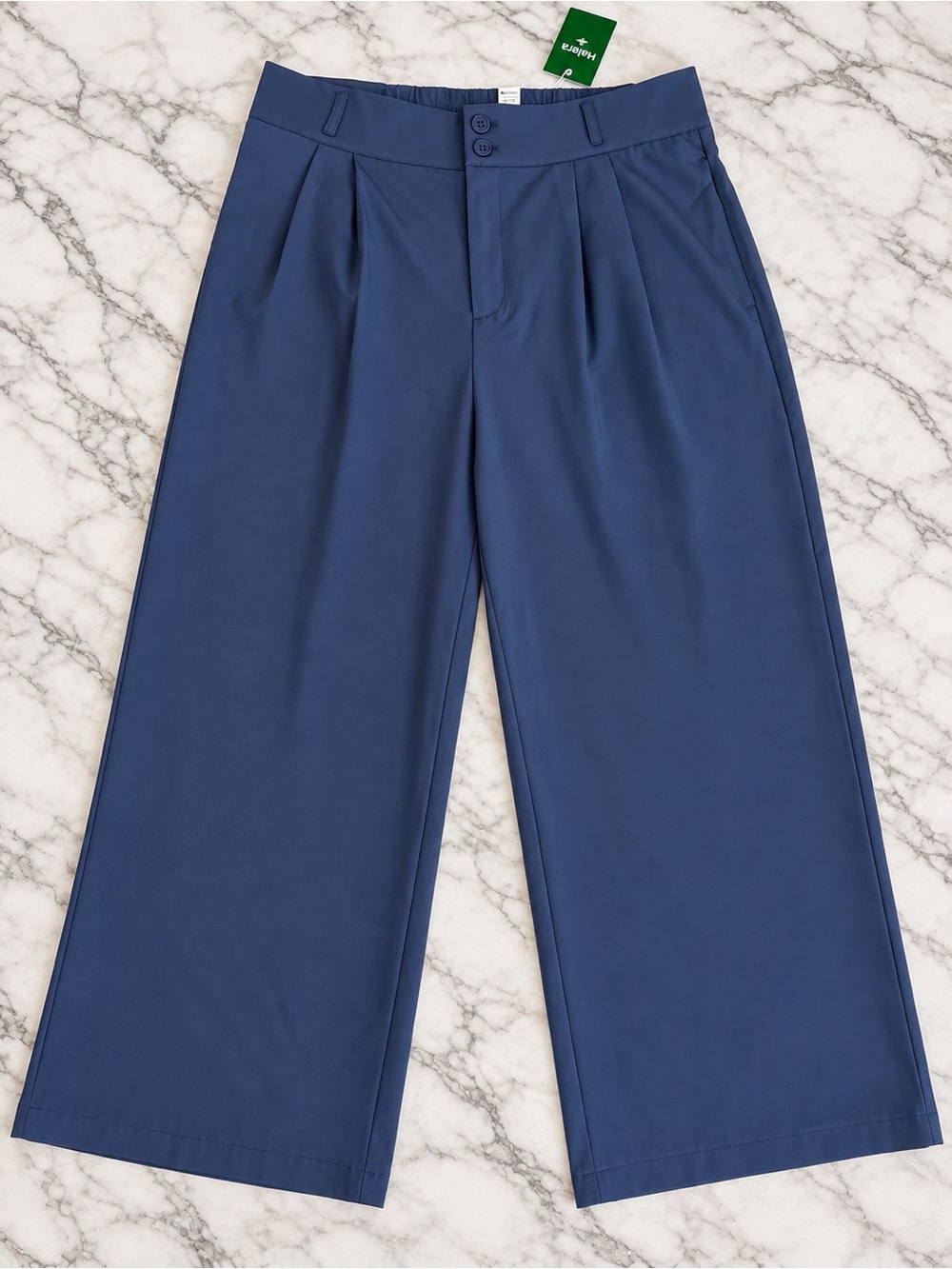 NWT Halara XL Petite High Rise Wide Leg Work Pants Navy Blue 26”